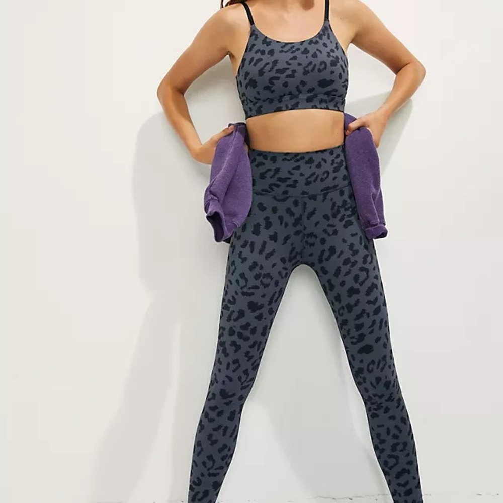 ALL FINEX anthropologie crossover cheetah Print Leggings